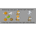 Animal top view pack + right view